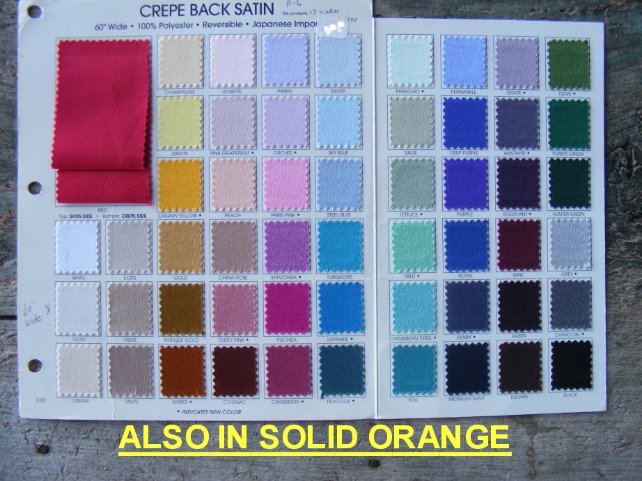 satin color card for trim colors on camo