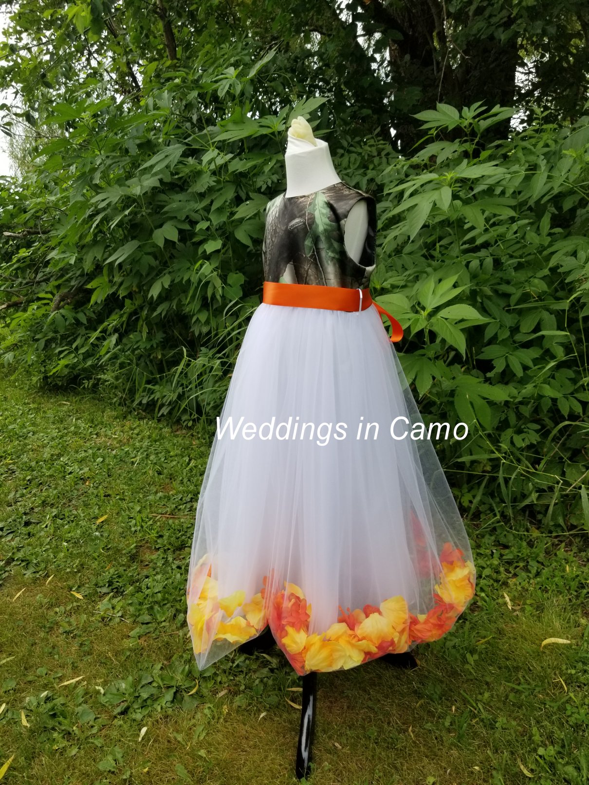CAMO flower girl dress with leaves or flowers CUSTOM CAMO flower girl dress with leaves or flowers CUSTOM