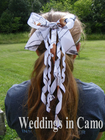 Hair bow CAMO RIBBON your choice of color