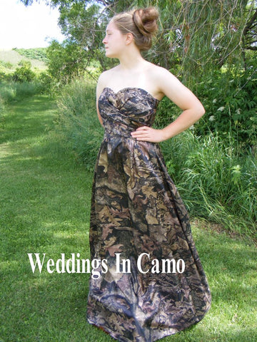 CAMO Bridesmaid, long CAMO formal, Country dress