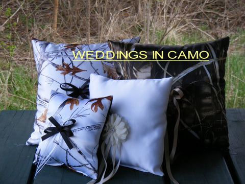 CAMO RING Pillow +CUSTOM to YOUR wedding colors