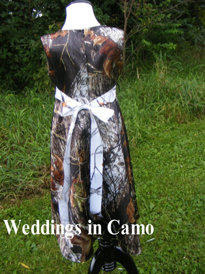 camo flower girl dress