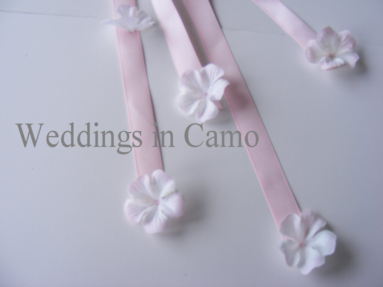 flower girl ribbon hair comb