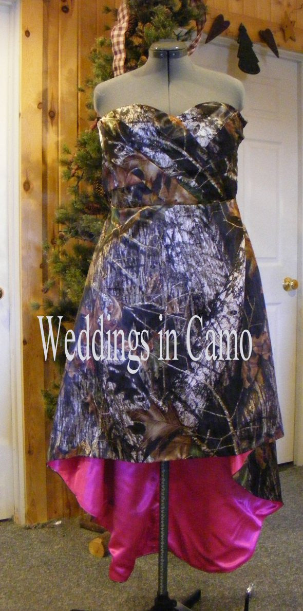 camo dress with high low hemline