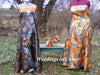 CAMO+PLUS Size long formal dress with banded top+CORSET back