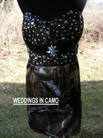 CAMO PROM Dress+SHORT beaded Camo Dress