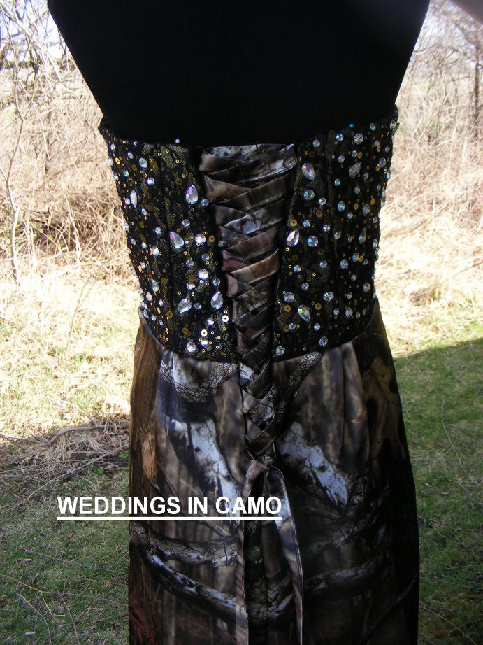 Infinity camo short dress with beaded top