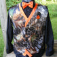 Mossy Oak camo two-tone vests with colored trim
