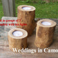 rustic wedding 3 tall wooden candles