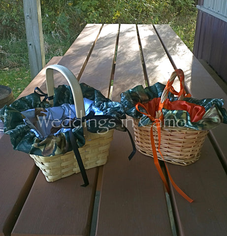CAMO Flower Girl BASKET YOU PICK the colors