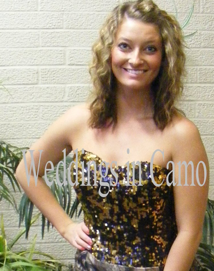 short camo prom dresses CAMO PROM Dress+short Beaded Camo Dress