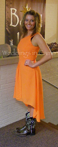 BRIDESMAID dress+PLUS size bridesmaid+high low hemline+ in Country wedding colors