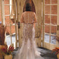 camo wedding dress with lace overlay