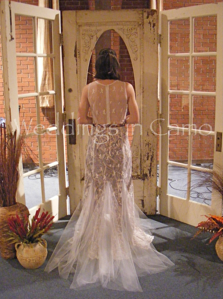 CAMO WEDDING dress SHEER lace overlay SIZES 2 to 18 – Weddings in Camo