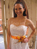 Satin Ribbon belt with Feathers and Flower Accent