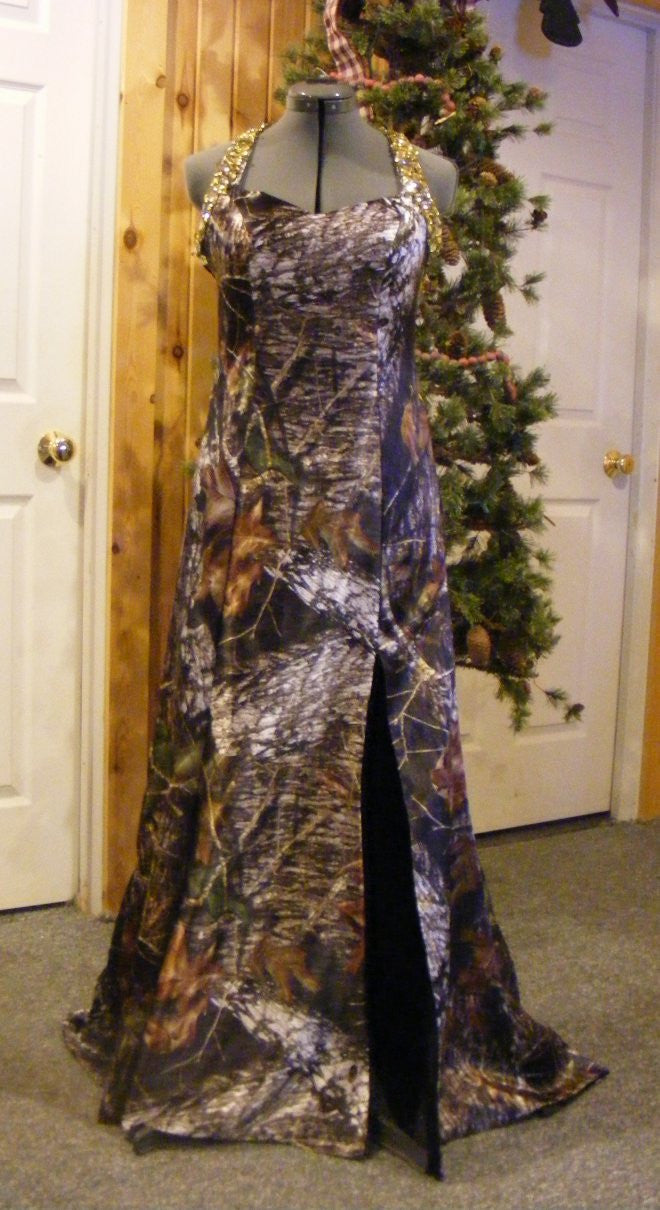 CAMO Beaded long dress with open back – Weddings in Camo