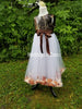 CAMO FLOWER GIRL Dress+flowers or leaves in tulle