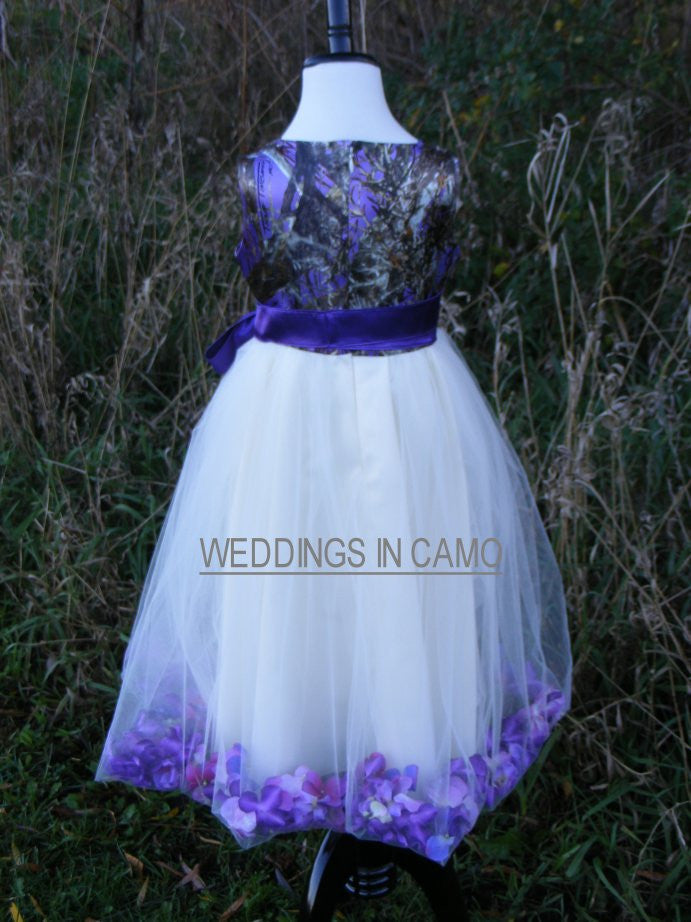 camo flower girl dress