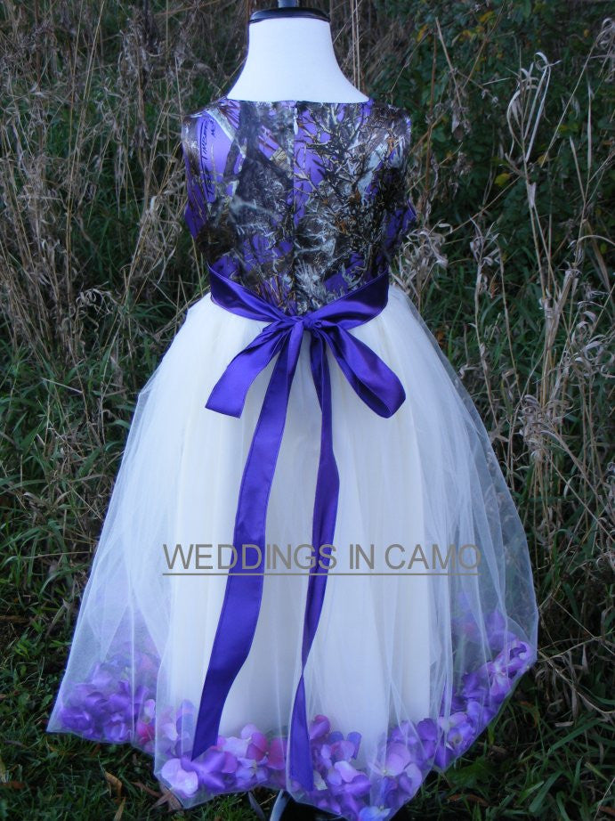 camo flower girl dress