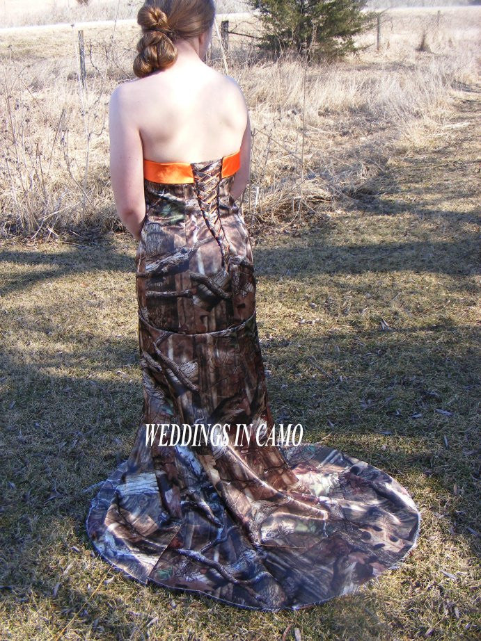 Mermaid camo wedding best sale dress