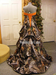 Orange camouflage wedding dresses cheap