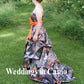 Mossy oak wedding dress with pickups and Orange accents