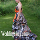 Mossy oak wedding dress with pickups and Orange accents