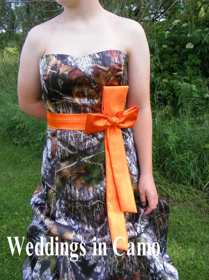 CAMO wedding dress with PICKUPS and CORSET option