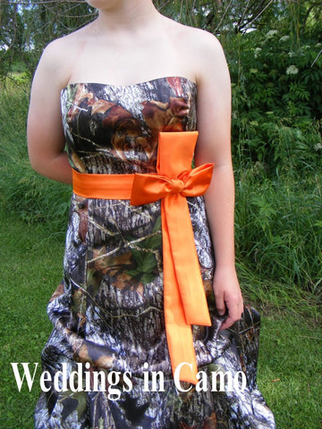 CAMO sash or SOLID colored sash for your WEDDING dress