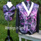 Muddy Girl CAMO vest trimmed in Ivory and Boys vest with black