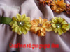 RIBBON Belt+Flowers with beaded centers+Rustic Country Wedding