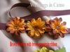RIBBON Belt+Flowers with beaded centers+Rustic Country Wedding