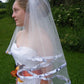 wedding veil trimmed in camo ribbon