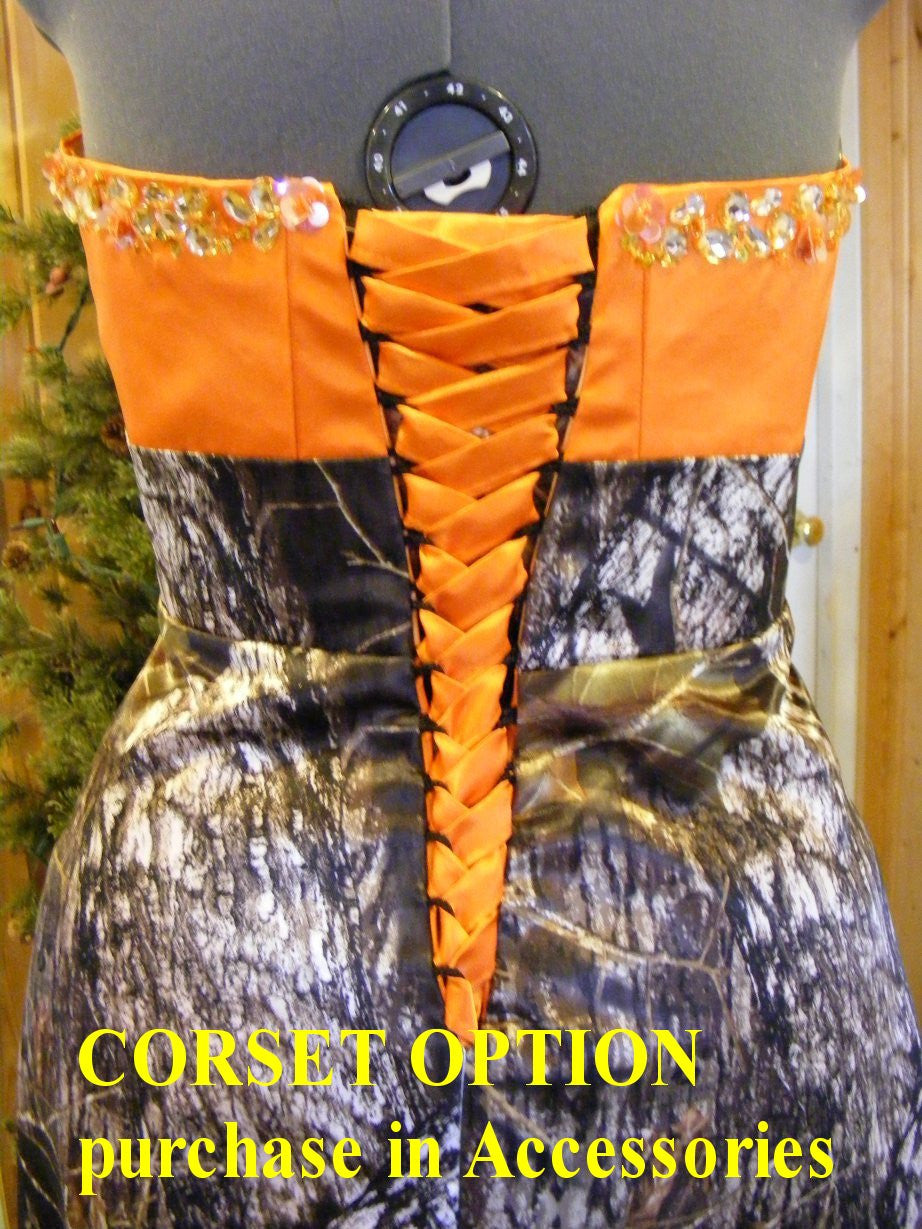 corset back option for camo dress