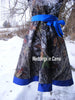 Mossy Oak CAMO Dress+camo flower girl dress+in Satin with sash