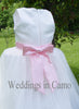 Flower girl dress, COUNTRY WEDDING with SASH and Florals