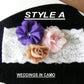 lace wedding garter with shabby flower accents