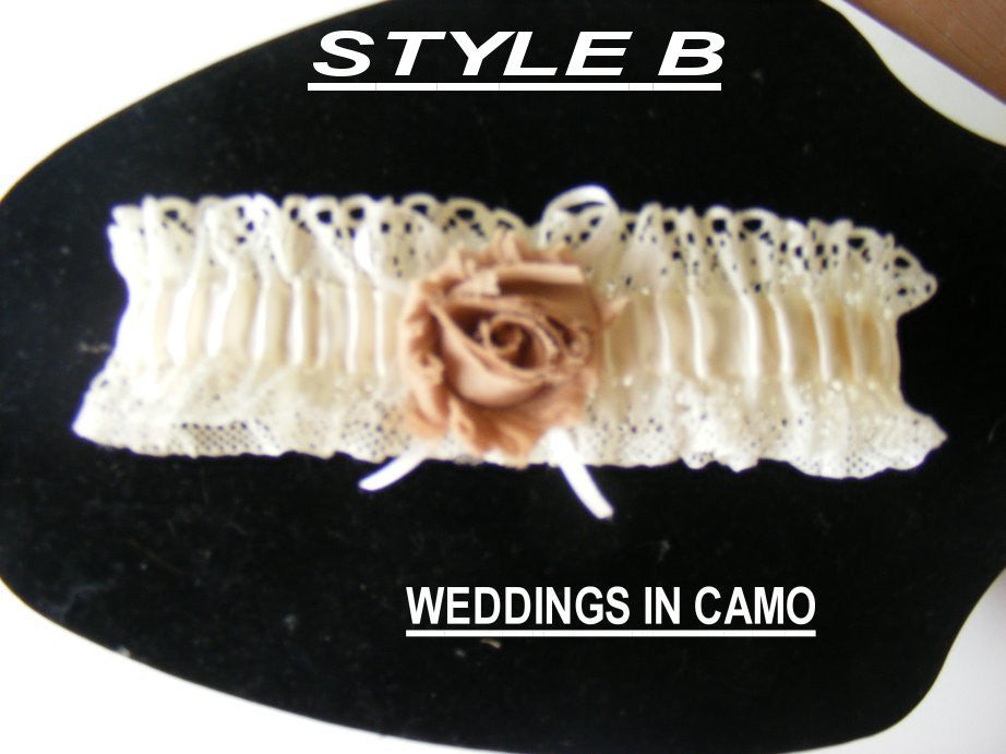 wedding garter with shabby flower accent