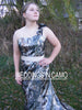 BARN Wedding+CAMO dress trumpet style+PLUS size+ZIPPER back+ Flare bottom and train