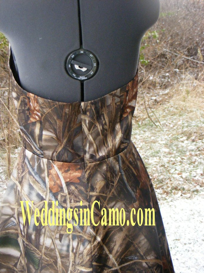 short camo bridesmaid dress