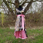 Mossy Oak camo dress high low hemline trimmed in pink