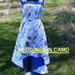 camo dress with high low hemline 