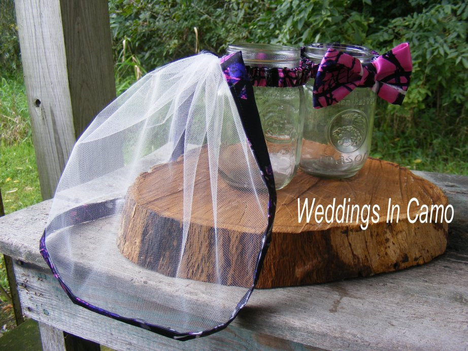 CAMO DECORATIONS for your reception+Mr and Mrs mason jars