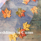 wedding veil with scattered leaves