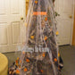 wedding veil with scattered leaves