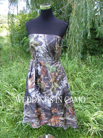 CAMO BRIDESMAID dress+PLUS size bridesmaid+high low hemline+ in Country wedding colors
