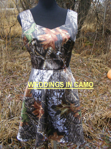 SHORT CAMO dress+ACCENT Color+Bridesmaid Sleeveless GREAT for plus sizes SIZES 18 to 28