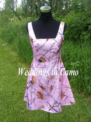 SHORT CAMO Bridesmaid +Sleeveless with square-neck GREAT for plus SIZE 18 to28