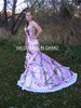 CAMO WEDDING Dress+ fitted style+CORSET back+ Flare bottom and train sizes 2 to 14