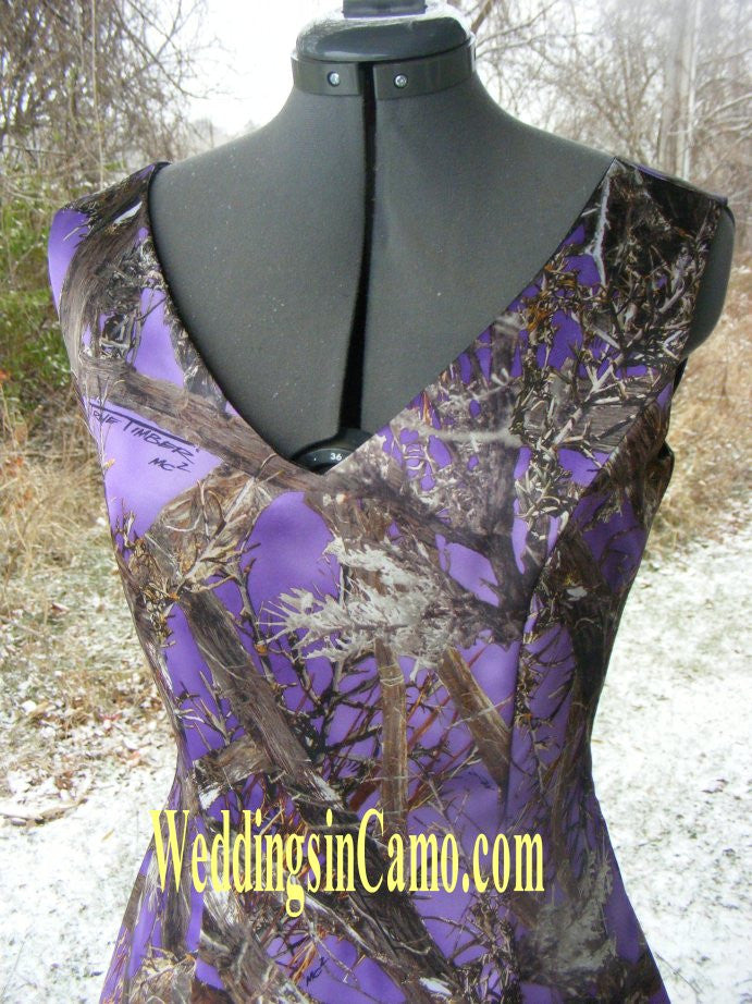 SHORT CAMO Bridesmaid Sleeveless with V-neck SIZES 2 to 16 Weddings in Camo SHORT CAMO Bridesmaid Sleeveless with V-neck SIZES 2 to 16 Weddings in Camo